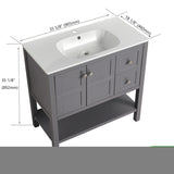 ZNTS Bathroom Vanity With Soft Close Drawers and Gel Basin,36x18 W99951337