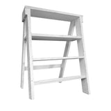 ZNTS 27 Inch Pinewood Ladder Bookcase, 4 Tier Open Shelves, Weathered White B05691218