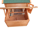 ZNTS 75" Waterproof Roof Two-tier Wooden Chicken Coop Rabbit Poultry Cage Habitat with Egg Case & Tray & 60082799