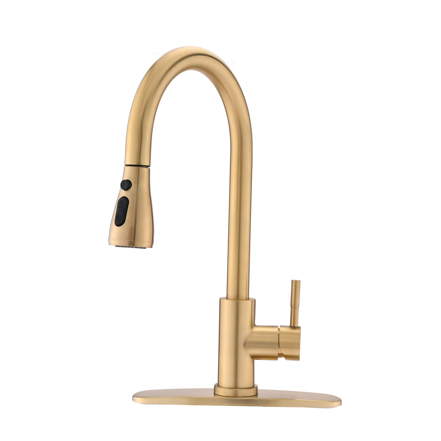 ZNTS Pull Down Kitchen Faucet with Sprayer Stainless Steel Brushed Gold JYD3411BG