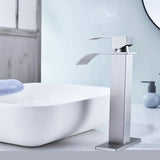 ZNTS Waterfall Spout Bathroom Faucet,Single Handle Bathroom Vanity Sink Faucet TH1052HNS