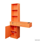 ZNTS Orange modern simple hair desk, multi-layer storage space W1778114565