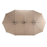 ZNTS 14.8 Ft Double Sided Outdoor Umbrella Rectangular Large with Crank W640140329