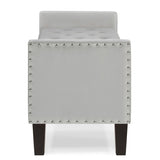ZNTS Upholstered Tufted Button Storage Bench with nails trim,Entryway Living Room Soft Padded Seat with W2186139087
