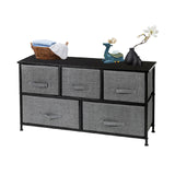 ZNTS 2-Tier Wide Closet Dresser, Nursery Dresser Tower with 5 Easy Pull Fabric Drawers and Metal Frame, 23359523