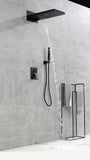 ZNTS Shower System,Waterfall Rainfall Shower Head with Handheld, Shower Faucet Set for Bathroom Wall TH-78110-MB
