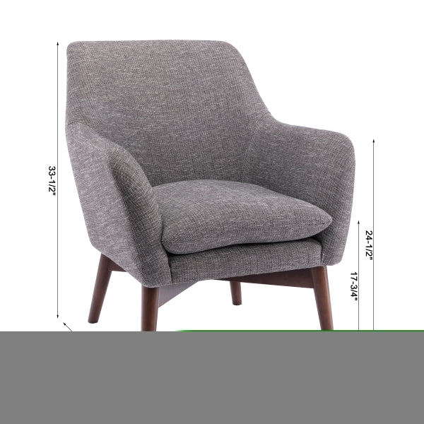 ZNTS Parkton Accent Chair in Performance Fabric - Ashen Grey B05081523