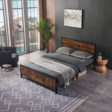 ZNTS Twin Size metal bed Sturdy System Metal Bed Frame ,Modern style and comfort to any bedroom ,black W114141108