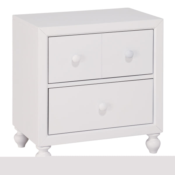ZNTS Transitional Look White Finish 1pc Nightstand of Drawers Wood knobs Turned Feet Modern Bedroom B01153391