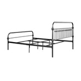 ZNTS 86.4" L X 59.6" W X 44"H Metal Bed Frame Queen Size Standerd Bed Frame - BLACK W131472860