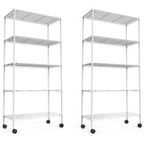 ZNTS 2 Pack 5 Tier Shelf Wire Shelving Unit, NSF Heavy Duty Wire Shelf Metal Large Storage Shelves Height W1550123514