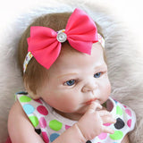 ZNTS 23" Beautiful Full Simulation Silicone Baby Girl Reborn Baby Doll in Dress 43312703