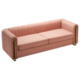 ZNTS Contemporary Velvet Sofa Couch 84.25''W for Living Room, Pink W57953693