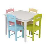 ZNTS Children's Wooden Table And Chair Set Colorful 38884928