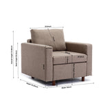 ZNTS Single Seat Module Sofa Sectional Couch,Cushion Covers Non-removable Non-Washable,Linen fabric W1439118790