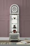 ZNTS ACME Noralie GRANDFATHER CLOCK W/LED Mirrored & Faux Diamonds AC00353