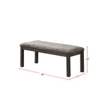 ZNTS Fabric Upholstery Dining Bench, Dark Grey SR011833