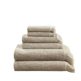 ZNTS Cotton Dobby Slub 6 Piece Towel Set B03596681