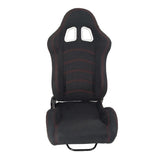 ZNTS A Pair of Leather Red Red Single Adjuster Double Track Racing Seats Black 77662412