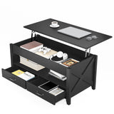 ZNTS EVAJOY Lift Top Coffee Table, Modern Coffee Table with 2 Storage Drawers and Hidden Compartment 85920881
