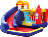 ZNTS AirMyFun Food Bouncy Castle, Bounce House with Hamburger Ketchup Shape, Jump & Slide Area with W1134126871