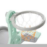 ZNTS Toddler Slide and Swing Set 3 in 1, Kids Playground Climber Swing Playset with Basketball Hoops PP293801AAF