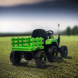 ZNTS Ride on Tractor with Trailer,12V Battery Powered Electric Tractor Toy w/Remote Control,electric car W1396104249