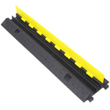 ZNTS Cable Protector Ramp, 2 Channels Speed Bump Hump, Rubber Modular Speed Bump Rated 11000 LBS Load W465121322