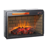 ZNTS 26 inch infrared quartz heater fireplace insert -woodlog version with brick W1769121295