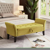 ZNTS 51.5" Bed Bench with Storage Green Velvet W1097104008