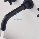 ZNTS Bathroom Faucet Wall Mounted Bathroom Sink Faucet TH8008MB