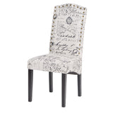 ZNTS Dining Script Fabric Accent Chair with Solid Wood Legs, Set of 2 PP193583AAA