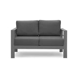 ZNTS Comfortable Couch Grey Patio Outdoor Double Small Sleeper Sofa Furniture With Aluminum Frame W1828140148