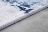 ZNTS ZARA Collection Abstract Design Gray Blue Yellow Machine Washable Super Soft Area Rug B03068251
