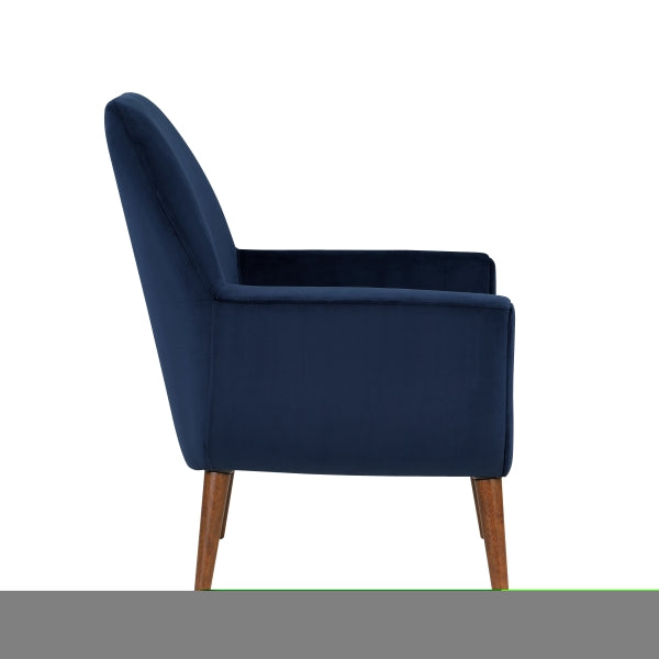 ZNTS Astrid Mid-Century Navy Blue Velvet Arm Chair B05089993