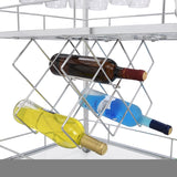 ZNTS Chrome Mobile Bar Cart Serving Wine Cart with Wheels, 3-tier Metal Frame Elegant Wine Storage for W82147480