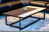 ZNTS Modrest Fargo Modern Ceramic & Grey Walnut Coffee Table B04961692