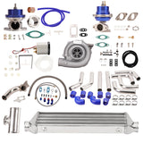 ZNTS T3 T4 T04E Universal Turbo Stage III + Wastegate + Turbo Intercooler + Piping 10PC Kit 62432446