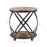 ZNTS Cirque Bent Metal Accent Table B03548816