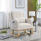 ZNTS [Video] Welike 27.5 "W Modern Accent High Back Living Room Casual Armchair Rocker with One Lumbar W834105963