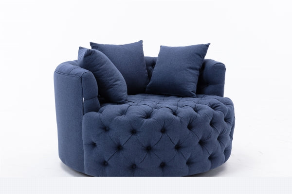 ZNTS Modern Akili swivel accent chair barrel chair for hotel living room / Modern leisure chair Navy W39527141