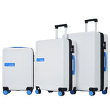 ZNTS Contrast Color 3 Piece Luggage Set Hardside Spinner Suitcase with TSA Lock 20