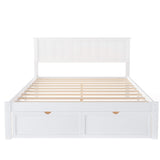 ZNTS Full Size Platform Bed with Under-bed Drawers, White WF196530AAK