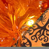 ZNTS GO 7.5 FT Orange Upside Down Christmas Tree with 300 LED Warm Lights X-mas, Halloween-themed PX311459AAG