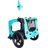 ZNTS Light Green Foldable Pet Jogging Stroller Dog Carriers Bicycle Trailer Pet Dog Cat Bike Trailer W136458011