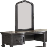ZNTS Bedroom Classic Vanity Set Wooden Carved Mirror Stool Drawers Antique Grey Finish HS00F4005-ID-AHD