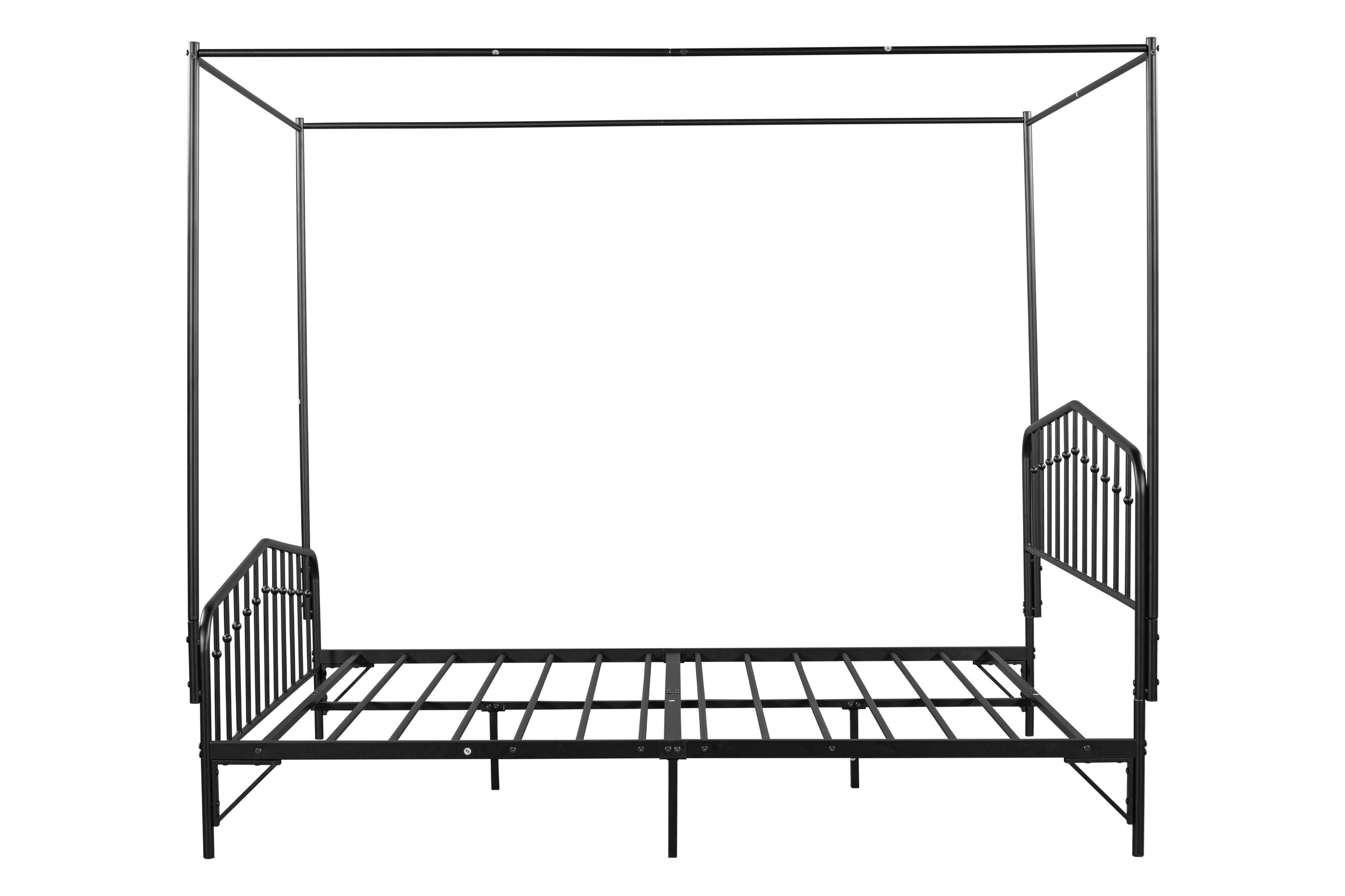 ZNTS Detachable Queen Anti-Noise Metal Canopy Bed W42751566