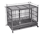 ZNTS Heavy-Duty Metal Dog Kennel, Pet Cage Crate with Openable Flat top and Front Door, 4 Wheels W2181P153959