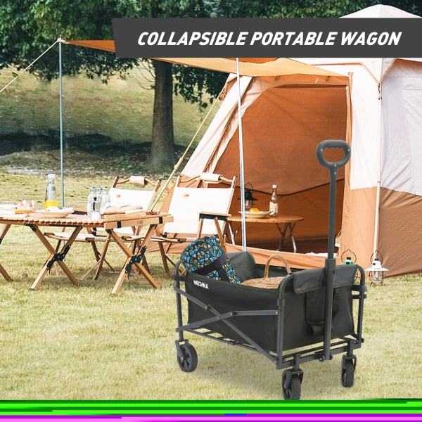 ZNTS Collapsible Folding Utility Wagon Cart Heavy Duty Foldable Outdoor  Garden Camping Cart with W1511114605