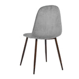 ZNTS Set of 4 Scandinavian velvet chairs -light grey W131470750